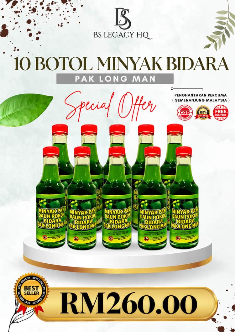 Minyak Bidara Pak Long Man Pakej Agent 10 Botol